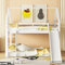 Sweiko Lit superposé pour Enfants 140x200cm, Cadre de lit superposé avec Toboggan et échelle, lit superposé en Hauteur pour Chambre d'enfant,White
