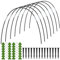 Gatphy 63Pcs Greenhouse Hoops for Raised Beds, Garden Hoops Grow Tunnel Detachable Fiberglass Greenhouse Tunnel Arches Garden Plant Protection Hoops with 14 Clips and 14 Nails for Netting Fabric