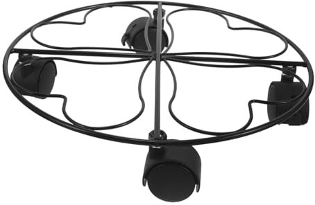 KONTONTY Rollbarer Pflanzenständer Aus Gusseisen Weißer Blumenständer Mit Rädern Für Zimmerpflanzen Bewegliches Pflanzentablett Als Blumentopfständer Für Innen Und Außenbereich