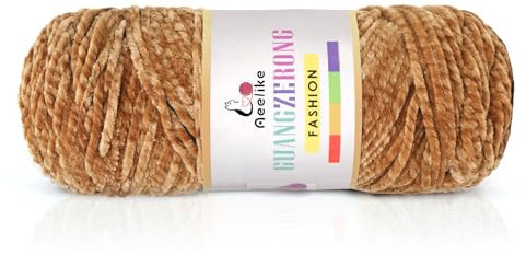 Aeelike 200g Warme Chenille Strickgarn zum Häkeln, Flauschige Dicke Wolle zum Handstricken, Samt Velvet Babywolle zum Stricken, Weich Plüschwolle für Amigurumis Babydecke, khaki