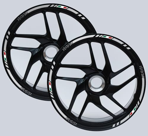 DualColorStampe Adesivi cerchi moto compatibili con BMW R 1200 GS R 1250 GS F 650 GS G 310 GS F 750 GS stickers 17'' - 19'' pollici per bordo ruote Moto 19''17'' striscia D0112 (ARGENTO 90)