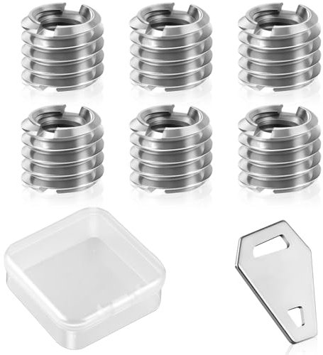 Lunhoo 6PCS 1/4 to 3/8 Camera Convert Screw Tripod Adapter Mount, 3/8 to 1/4 Convert Screw Adapter Tripod Ball Head Reducer for Tripod, Monopod, Stainless Steel