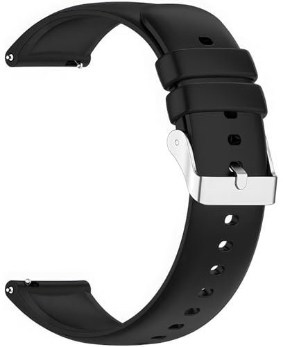 OUTPUTBT Cinturino 24mm Nero Compatibile con Garmin Samsung Amazfit RUIMEN Tensky Huawei Smartwatch Cinturini Bambini Ragazzi Uomo Donna