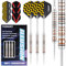 Dartpfeile Metallspitze 90% Tungsten 3 Stück 22,24,26 Gramm Professionelles Wolfram-Steeltip-Dart-Set Dart professionelle Stahlpfeile mit Metallspitzen mit Flights, Schäften (Orangefarben, 24G)