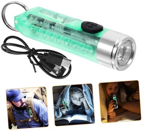 KITANDOVE 1 Set Light Green Abs Small Flashlight Camping Accessories PC Charging Emergency Flashlight Survival LED Flashlight Stainless Steel