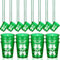 VioraWhite 20 Pcs St Patrick's Day Shot Glasses Bead Necklaces Green Shamrock Shot Necklace Cups Irish Cheers St. Patrick's Lucky Beer Cups Green Irish Gifts Party Favors St Patrick's Day Accessories