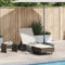Wenjingqi-4104034 Sonnenliege mit Rollen und Kissen, Polyrattan, Braun