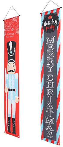 Cabilock Cartello Natalizio Schiaccianoci Per Portico Decorazione Natalizia Per Porta Distico Natalizio Motivo Cavaliere Schiaccianoci Striscione Facile Da Appendere