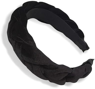 Yuannee Serre Tête en Tissu,Serre-Tête en Velours Tressé pour Femme 3 Brins Cheveux Tressés Élastique Réglable Coiffure Élégant Cheveux Tressé Cercle à Cheveux