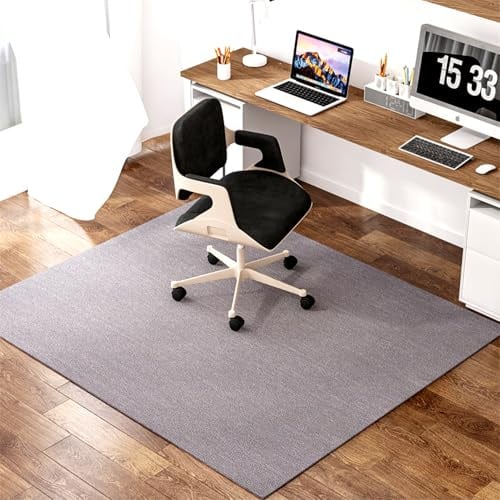 EXZFW Bodenschutzmatte Teppich, Unterlage Schreibtischstuhl, BüRostuhl Unterlage, Teppich FüR BüRostuhl, BüRostuhlmatte, Bodenschutzmatte BüRostuhl Schreibtischstuhl Unterlage,Dunst grau,150x180cm