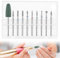 Nail Drill Bit Set, 10 Pcs Russian Manicure Drill Bits Mini Sanding Bands for Nail Drills Diamond Nails Drills Bits Professional Cuticle Removal Bit Rotary Burrs Diamond Manicure Set for Home Salon