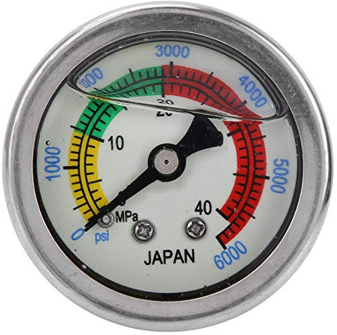 Baxnore Luftpumpe -Druckanzeige, wasserdichte Genauigkeit Manometer, leckachter leichter Hydrauliktankpumpenmessgerät zum Tauchen