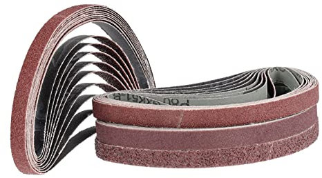DECOMELODY Sandpapier Schleifbänder Satz Aluminiumoxid Körnung 40-120 457x13mm Antistatisch Abriebfest Schleifzubehör Für Metall Polieren Schleifen