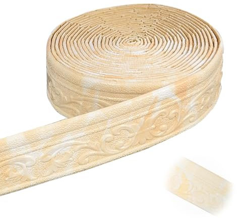 Zierleisten Selbstklebend, 10m Tapeteneckleiste, Zier-&Stuckleisten, Deckenleisten Wandleisten Selbstklebend Fenstersprossen für Flure, Decken, Ecken, Heimdekoration, GelblichWeiß
