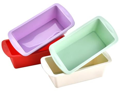 Heamsa - 4 moldes rectangulares de silicona para tostadas de caramelos, moldes para pan de Pascua o pasteles