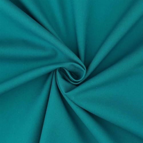Baumwollstoff Ben, Meterware, Fahnentuch, Cretonne, uni petrol (Länge am Stück: ab 100cm / Breite: 144cm)