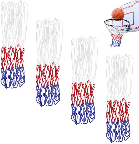 4 Stück Basketball Netz,Basketballnetz,Basketball Netz Wetterfest,Basketballnetz Outdoor,Netz Basketballkorb Outdoor,Basketballnetz Outdoor Wetterfest,Basketballkorb Netz