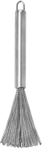 Stainless Steel Scrubber, Handled Dish Cleaner, Deep Cleaning Feature, Textured Metal Design Element, Kitchen Cleaning Tool, Ideal for Pots Pans and Tumblers, 7.87 inches