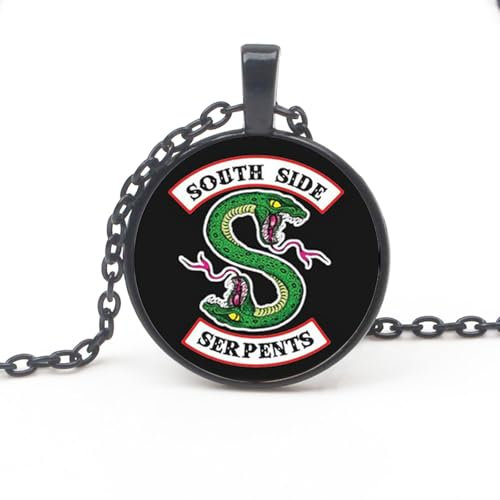 ZIAFRPN Vintage Riverdale Anhänger Halskette Riverdale Schmuck Glas Dome Anhänger handgemachte Halskette Mystery Souvenir Geschenke