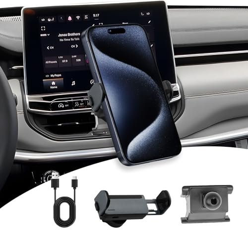 LUWU Porta Cellulare Auto Compatibile con Jeep Compass 2021-2024 2025 Supporto Cellulare Elettrico per Bocchette Aria con Rilascio a un Clic per iPhone Smartphones Accessori Compass