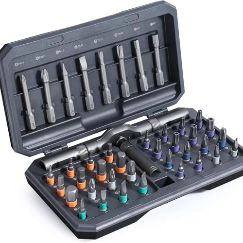 42 in 1 Magnetic Screwdriver Set, Multi Bit Combination Ratchet Screwdriver Set with T Detachable Handle, Magnetic Drive Repair Tool Kit for Ring Doorbell, Furniture,DIY,Electronics,Computer,Bicycle