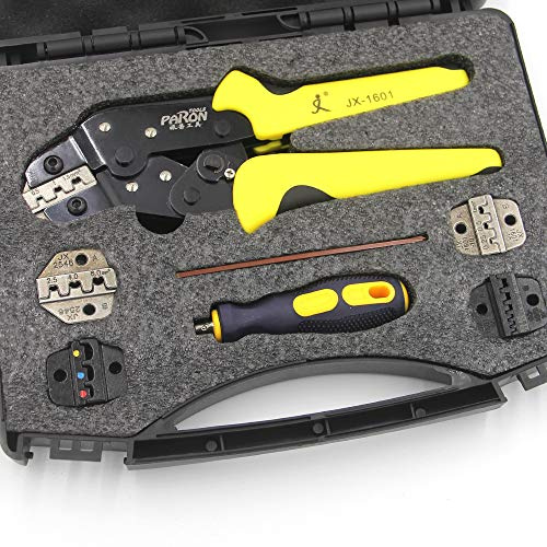 Paron Professional Wire Crimpers Ratcheting -Werkzeug für unterschiedliche Crimping Bedarf gelb Schwarz