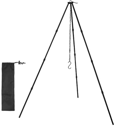 Treppiede per cucinare - Treppiede pieghevole per cucina, pentole per fuoco da campeggio con catena regolabile | Pentole per fuochi da campo per barbecue all'aperto, cucine all'aperto, patio, avventur