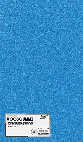 folia 231030 - Moosgummi, 2 mm, ca. 20 x 29 cm, 10 Bögen, himmelblau - ideal für vielseitige Bastelarbeiten