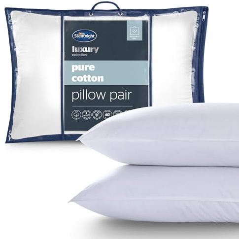 Silentnight Egyptian Cotton Pillow Pair, White, 74 x 48 x 8 cm