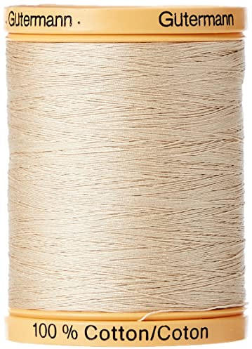 Gutermann 800m/875 yd Natural Cotton Thread Solids, Burlap Beige, 800C-927