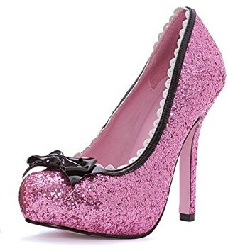 Leg Avenue 5001 - Princess 5 Zoll Glitzer Pump Schuh, Größe 10, rosa