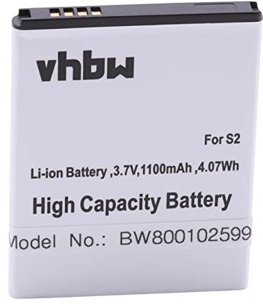vhbw 1x Batterie Compatible avec Samsung Galaxy GT-i9101, EK-GC120, GT-i9100, EK-GC110, Camera téléphone Portable (1100mAh, 3,7V, Li-ION)