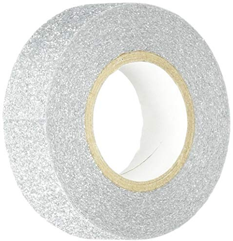 Best Creation GTS001 Glitter Tape, 15mm by 5m, Silver