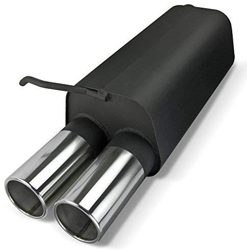 JOM Car Parts & Car Hifi GmbH 89063 Sport-Endschalldämpfer Sportauspuff mit 2X 90mm Endrohren gerade