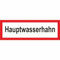 Indigos UG - Schild Hauptwasserhahn Hinweischild Brandschutz, 29,70x10,50 cm - Warnung - Sicherheit - Hotel, Firma, Haus - Aluverbundplatte 3mm - Hinweisschild - Warnschild