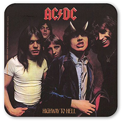 Logoshirt® Rock I AC/DC I Highway to Hell I Untersetzer I Coaster I Kork I 10x10cm I langlebiger Druck I Lizenziertes Originaldesign