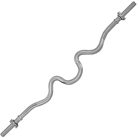 Tunturi Curlstange mit Schraubverschluß 120 cm Hantelstange, Silber, one size/120 cm