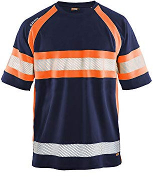 Blakläder UV T-Shirt Hohe Vis der Klasse 1, Marineblau/Orange L
