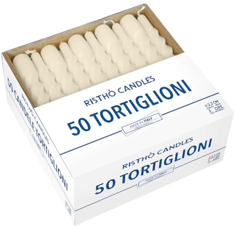 CERERIA DI Giorgio risthò Kerzen TORTIGLIONE-Kerzenhalter, Wachs, Elfenbein, 2.2 x 21 cm, 50 Einheiten