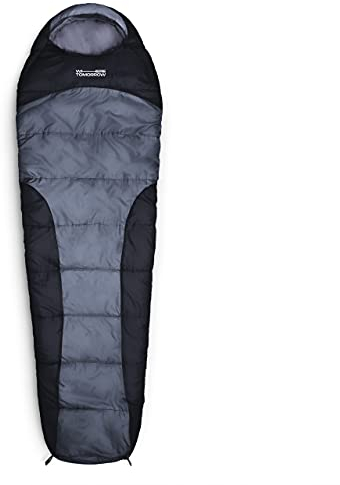 Lumaland Outdoor Schlafsack Mumienschlafsack, 230 x 80 cm, inklusive Packsack, 50 x 25 cm gepackt grau