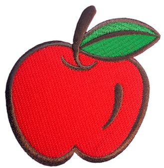 Miniblings Apfel Bügelbild Aufnäher Aufbügler Patch Frucht Obst Garten 9x9cm Rot Patch Bügelbild I Kinder Bügelflicken Patches zum Aufbügeln