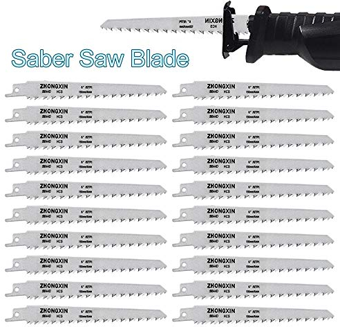 MASO R644D Lot de 20 lames de scie sabre en acier à haute teneur en carbone 150 mm de long