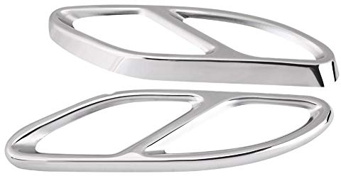 Delaman Auspuffblende Blende Silber für Mercedes Benz GLC C E-Klasse C207 Coupe 14-17 1 Paar (Farbe : Silber)