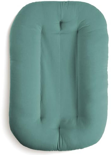 Snuggle Me® Babynest (0-9 Monate) - Premium Babynestchen Neugeborene, Bio-Baumwolle mit Faserfüllung, Ungepolsterte Mitte, die Umarmungen imitiert, 100% Maschinenwaschbar, Inkl. Reisetasche (Moss)