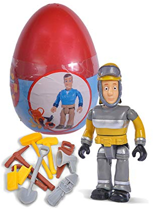 Simba 109251056 - Feuerwehrmann Sam Einzelfigur mit Zubehör III, 6-Fach Sortierung, Jedes Ei enthält eine Figur inklusive Zubehör, 10cm