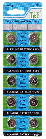 Mya 10 Pcs Batterie Alcaline Pile Alcaline De Rechange Pile Bouton AG13 A76 LR44 357A S76E G13 Pile Bouton Piles Alcalines 1.55V