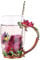 HUISHENG Enamels Butterfly Flower Tea Cup Sets, Glass Coffee Mugs, Valentines Christmas Birthday Graduation, Women Wife Her Mum Grandma Teacher Friend Present