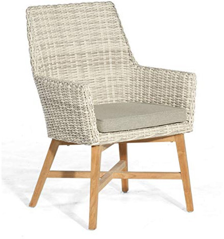 Sonnenpartner Gartenstuhl Sessel Modell Helios Farbe White-Coral inkl. Kissen