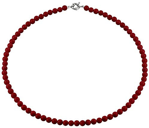 inSCINTILLE Collana Perle Girocollo Donna con Chiusura Argentata, Collana di Perle in Vari Colori e Dimensioni (Diametro Perle: 0.40 cm, Rosso)