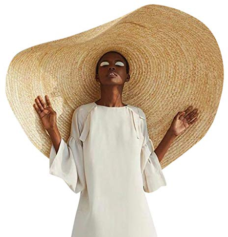 ADOSSAC Chapeau de Paille de Plage Super Super Super Grand Chapeau de été Visière Chapeau Large Brim Sun Hat UV UPF 51+ Pliant
